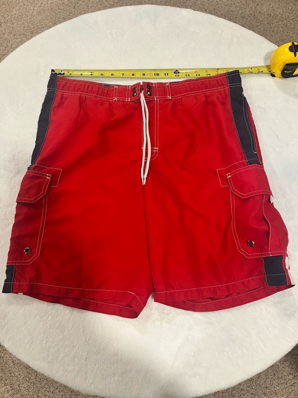 Sonoma Life + Style Men’s Red Cargo Swim Trunks - Size Small